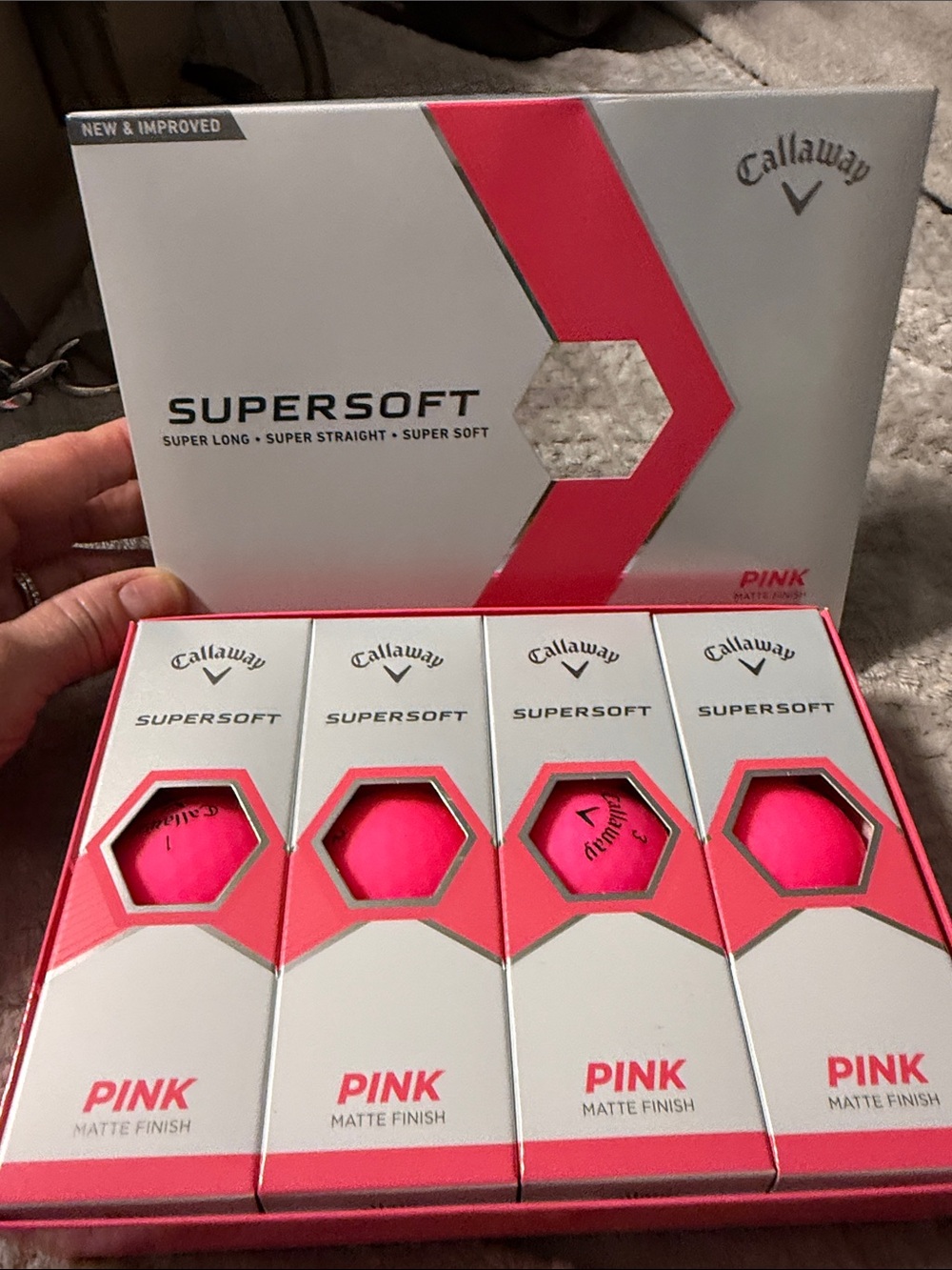 Callaway Supersoft Matte Pink Golf Ball Sleeve Set